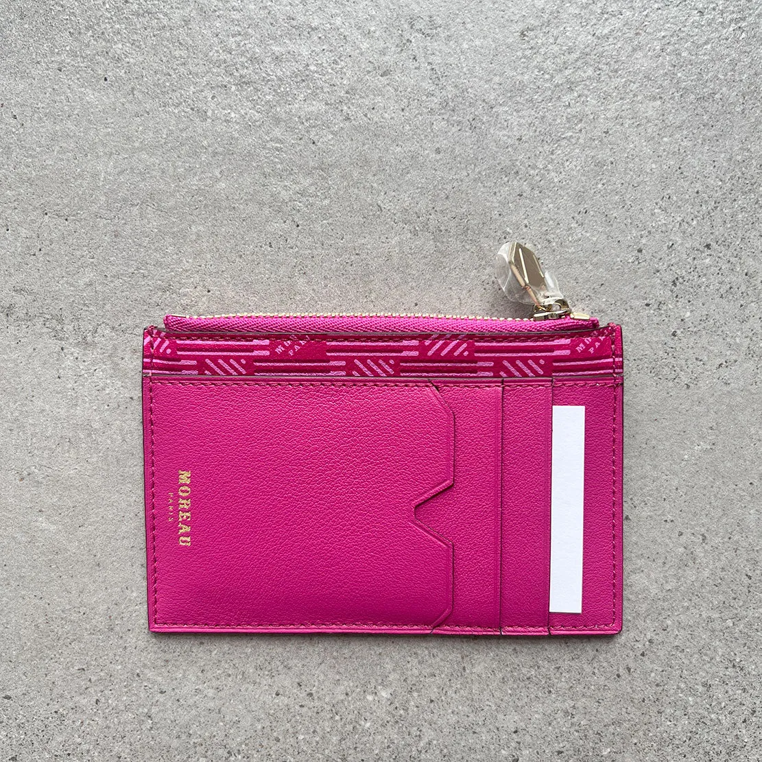 3 CC Holder Zip Top Calf, Fuchsia Moreau Bags