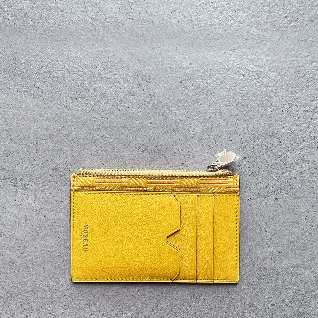 3 CC Holder Zip Top Calf, Yellow Moreau Bags
