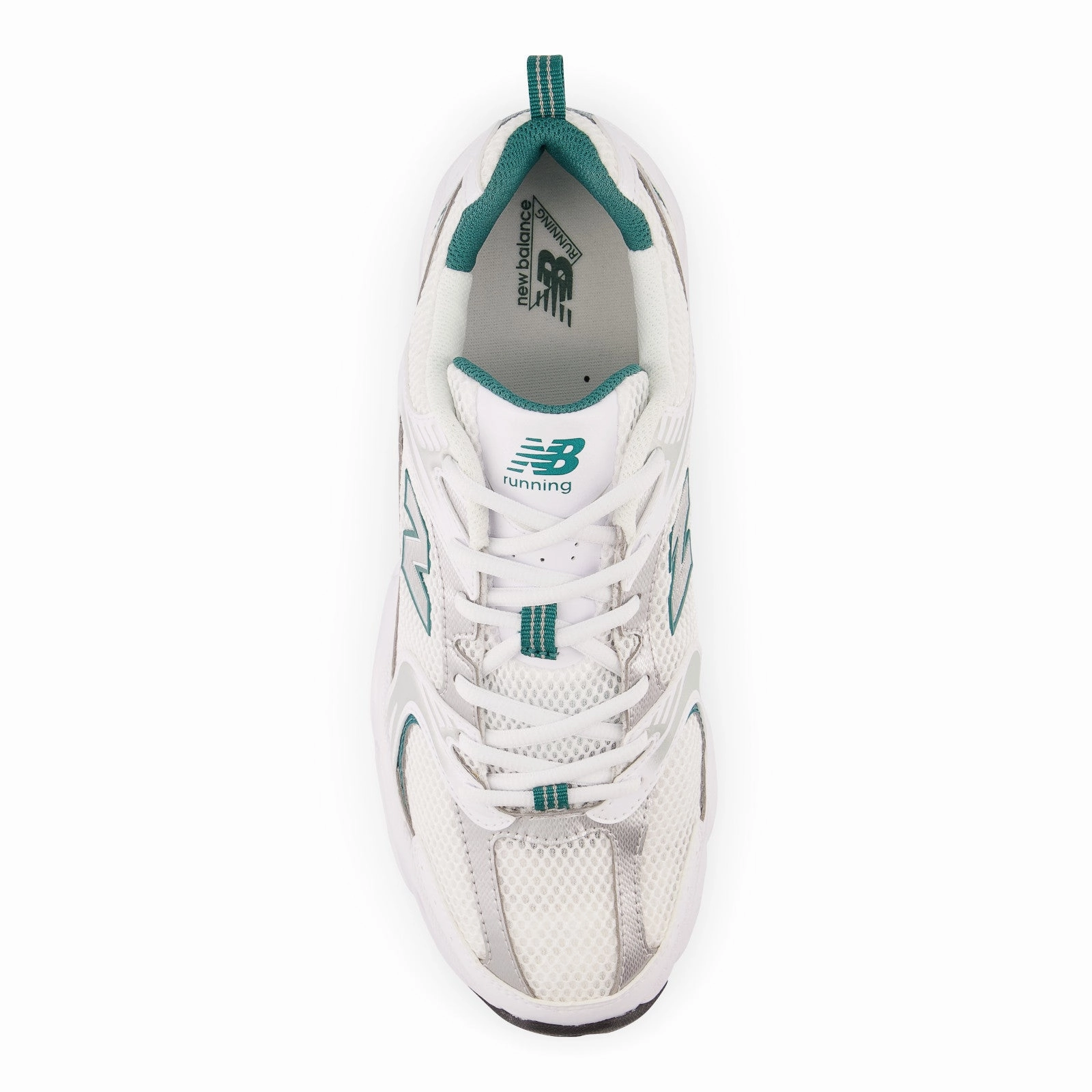 530 'White Silver Green' New Balance sneaker close-ups