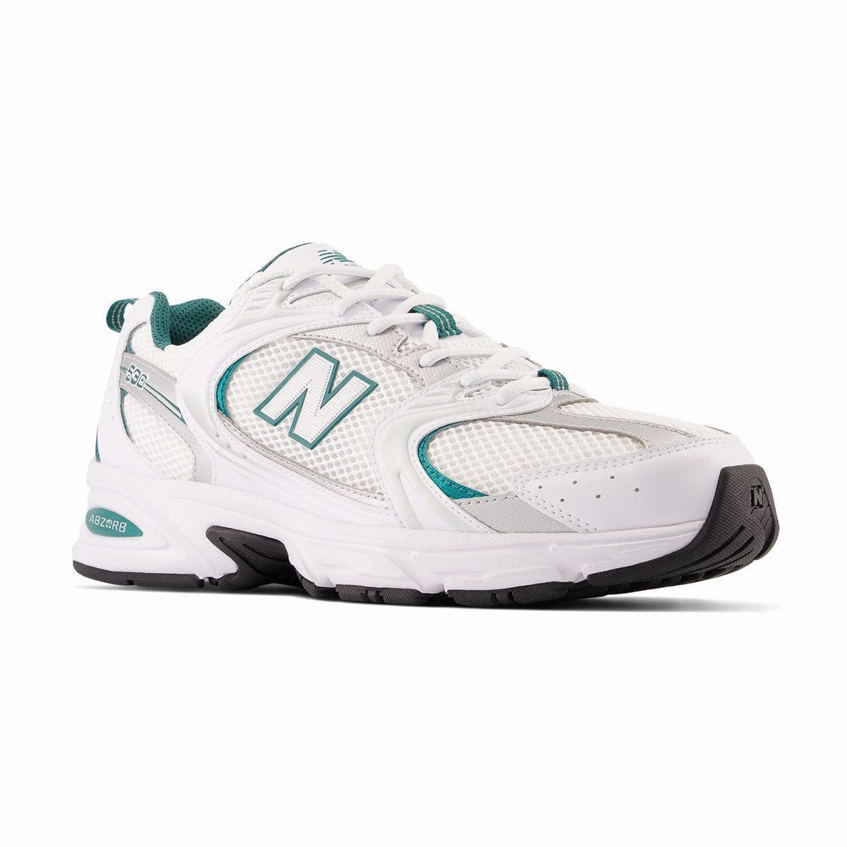 530 'White Silver Green' New Balance sneaker close-ups