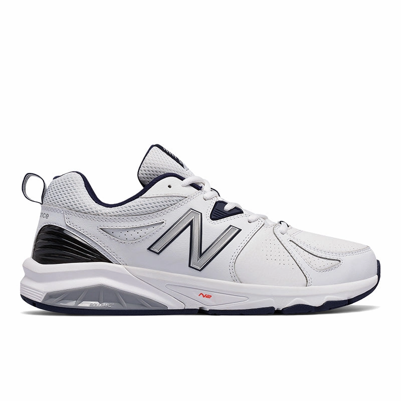 857v2 - White with Navy - Men's New Balance casual sneakers for everyday comfort