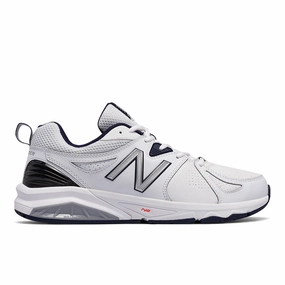 857v2 - White with Navy - Men's New Balance casual sneakers for everyday comfort