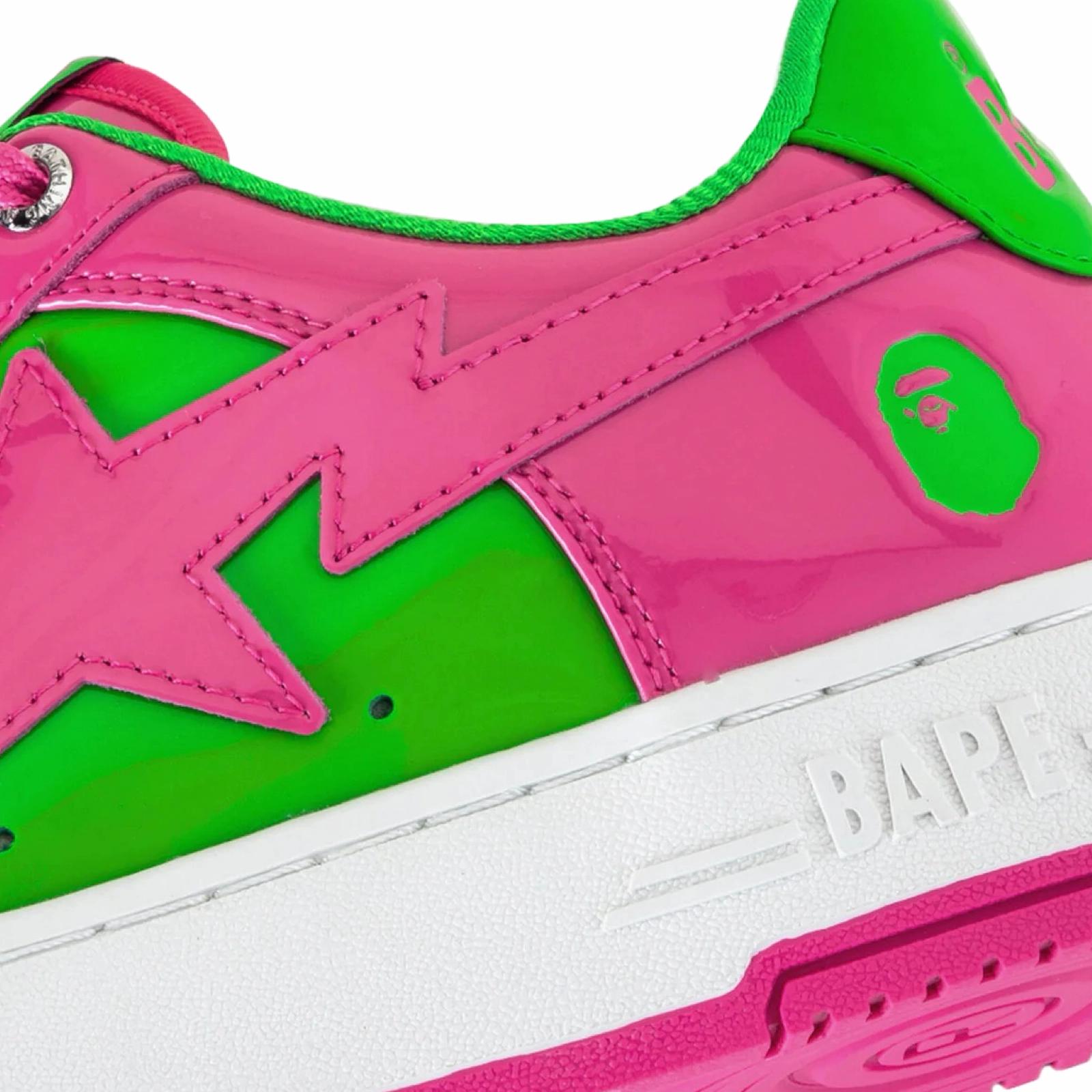 A Bathing Ape Bapesta #1 M1 Pink Green White Snowproof Outdoor Boots