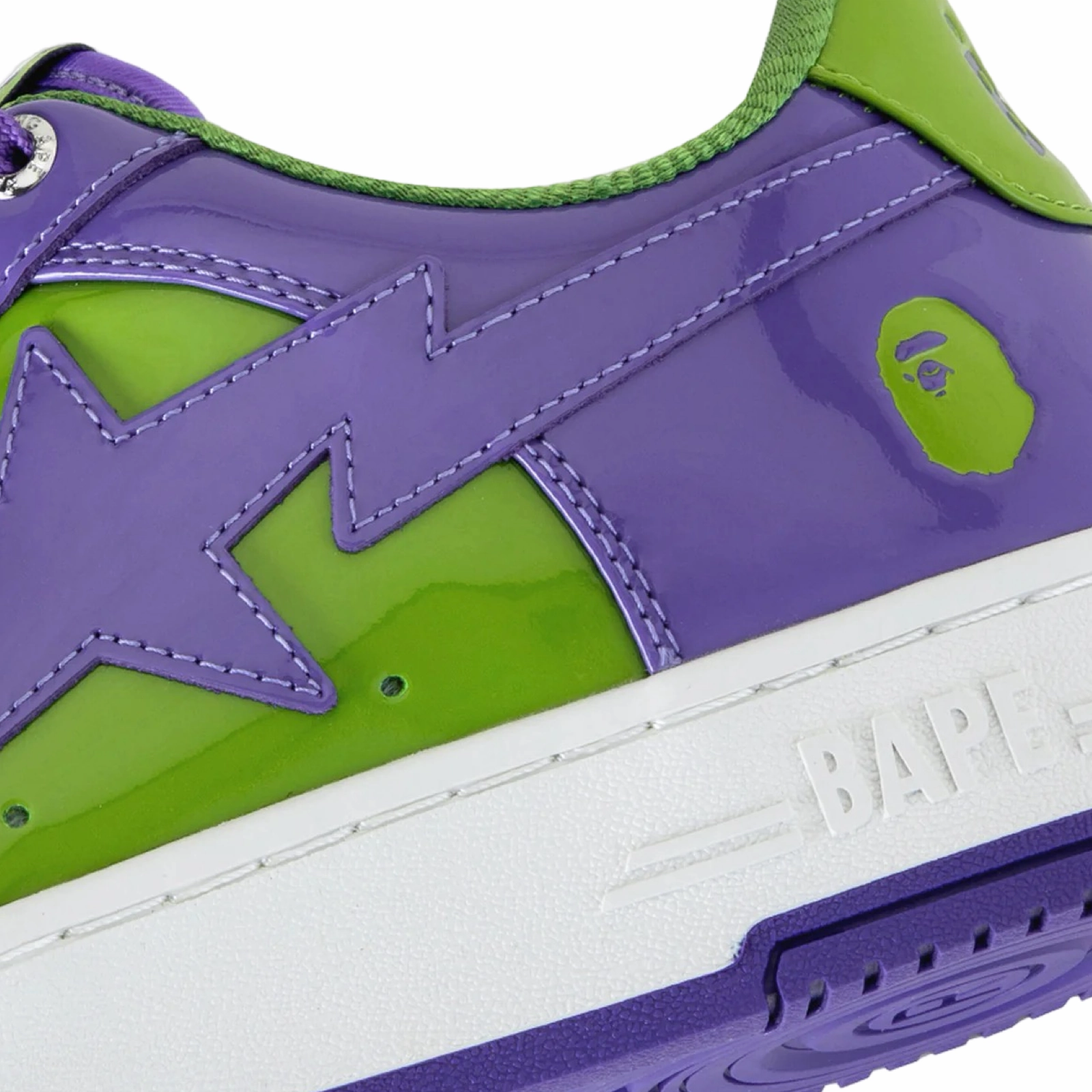 A Bathing Ape Bapesta #1 M1 Purple Green White Snowproof Outdoor Boots