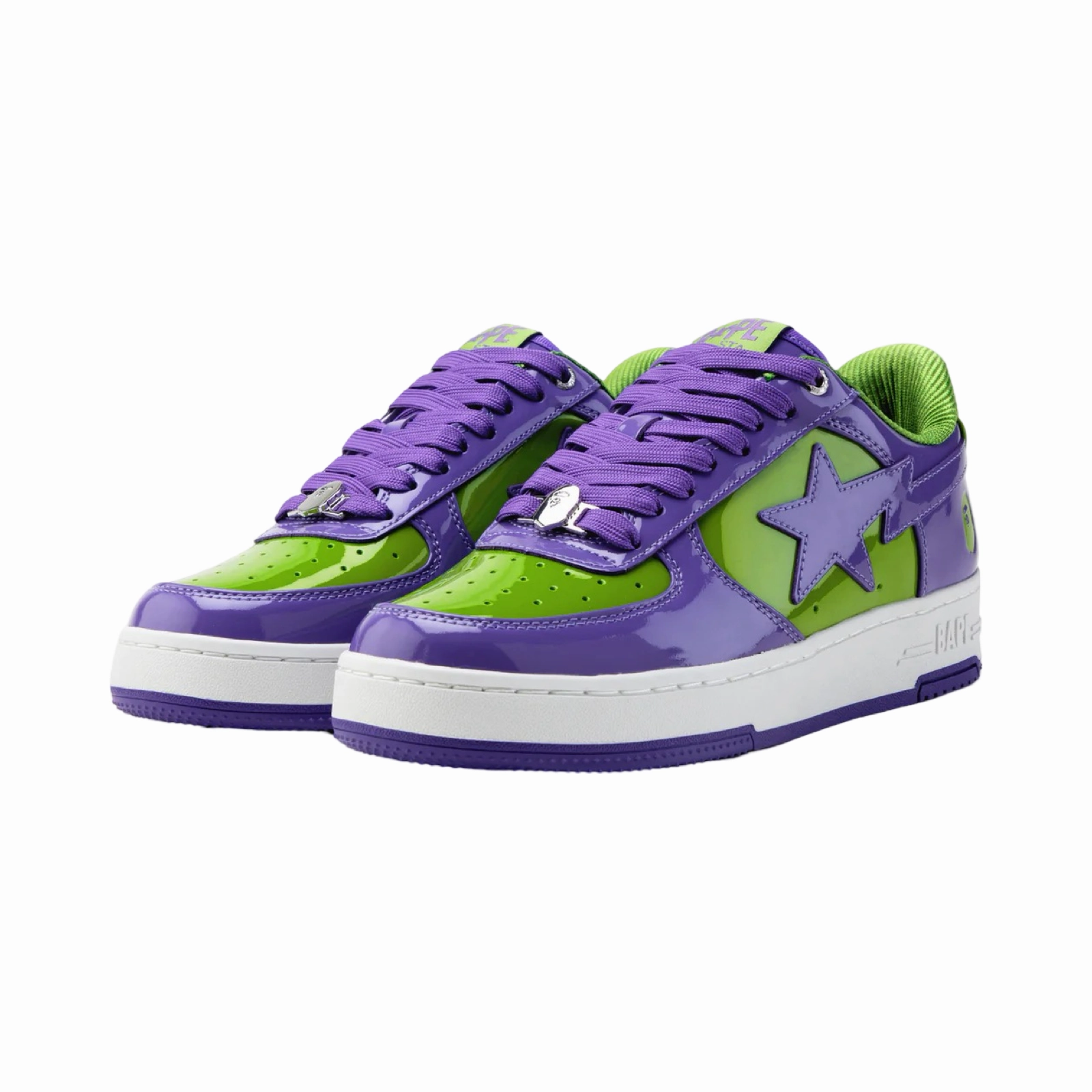 A Bathing Ape Bapesta #1 M1 Purple Green White Snowproof Outdoor Boots