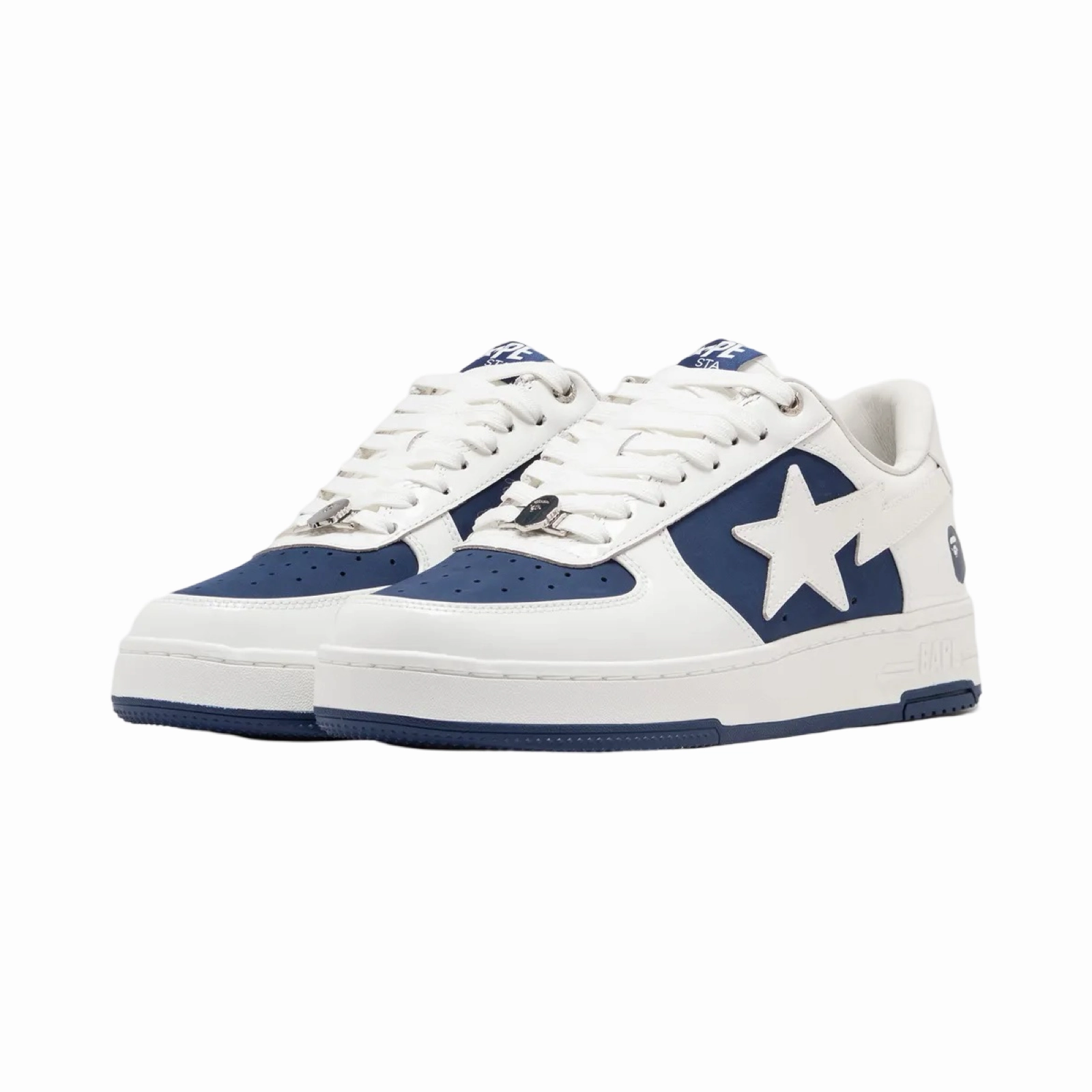 A Bathing Ape Bapesta #6 M2 Low Navy White Snowproof Outdoor Boots
