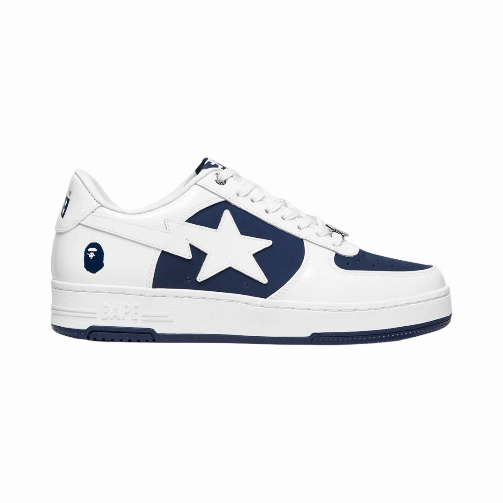 A Bathing Ape Bapesta #6 M2 Low Navy White Snowproof Outdoor Boots