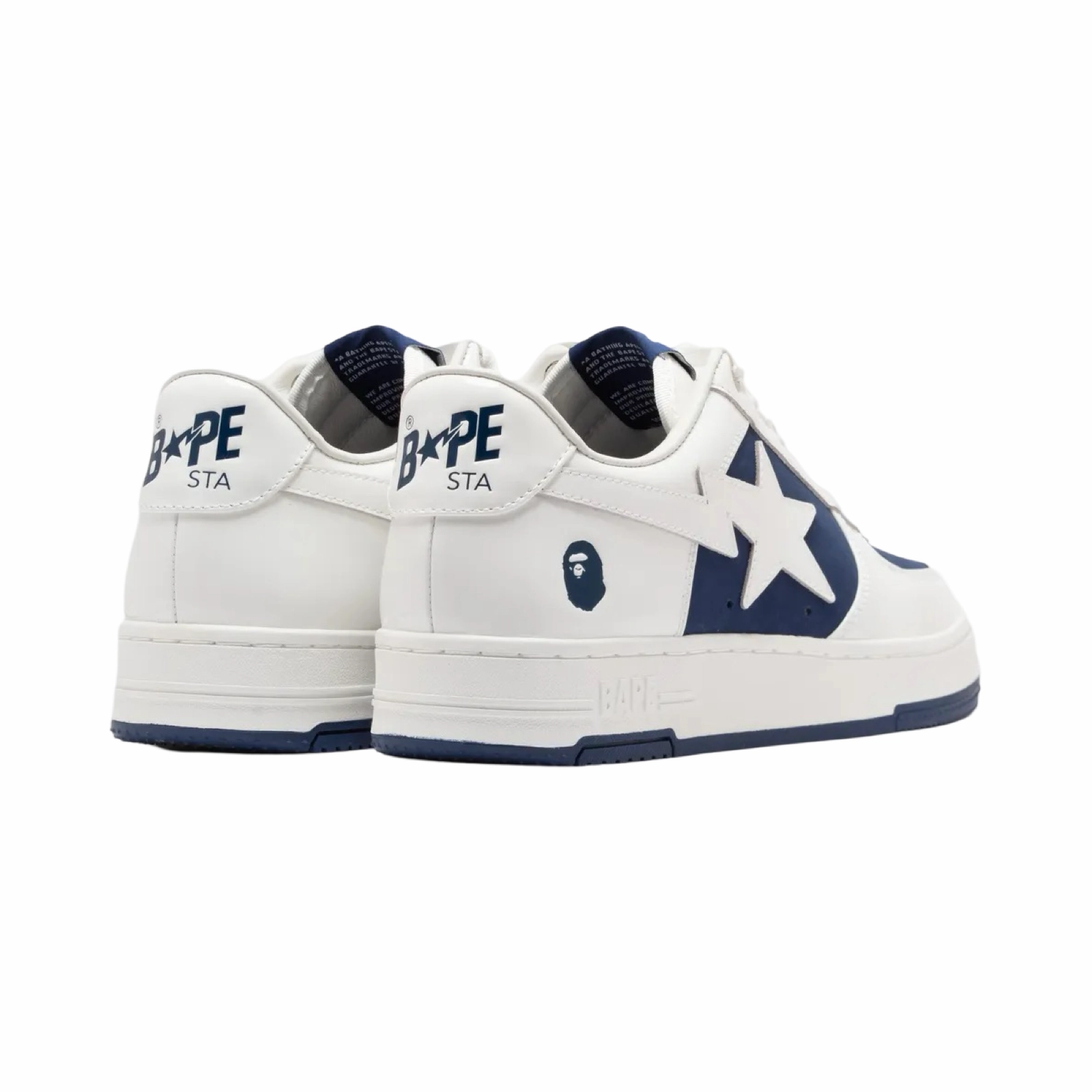 A Bathing Ape Bapesta #6 M2 Low Navy White Snowproof Outdoor Boots