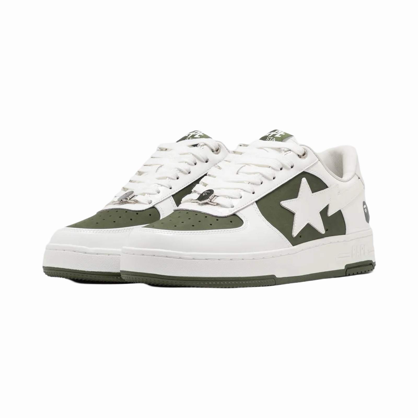 A Bathing Ape Bapesta #6 M2 Low Olive White Snowproof Outdoor Boots