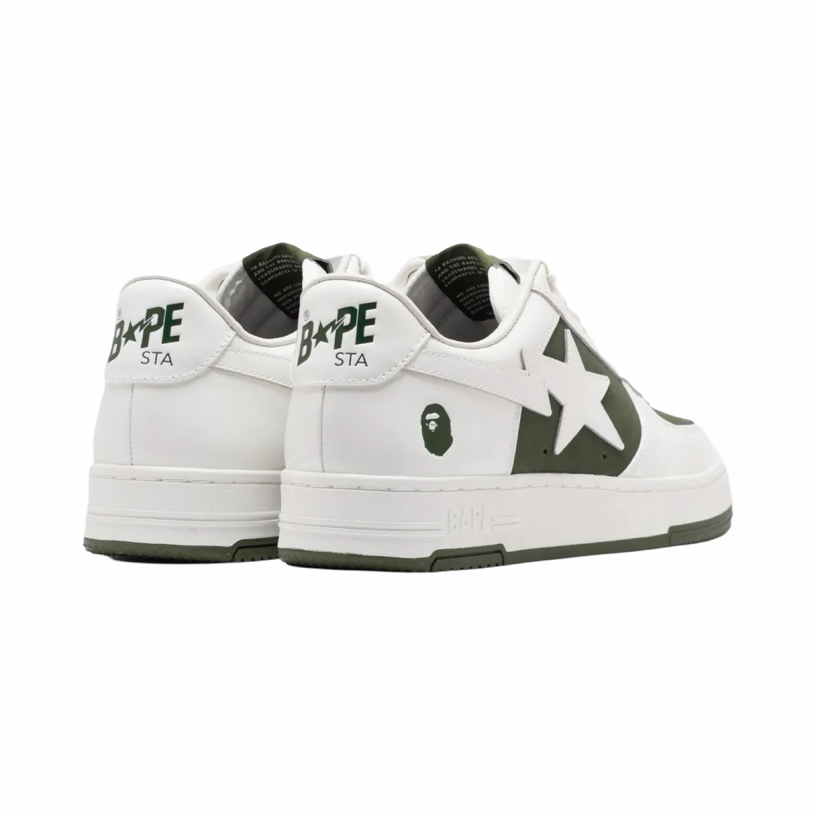 A Bathing Ape Bapesta #6 M2 Low Olive White Snowproof Outdoor Boots