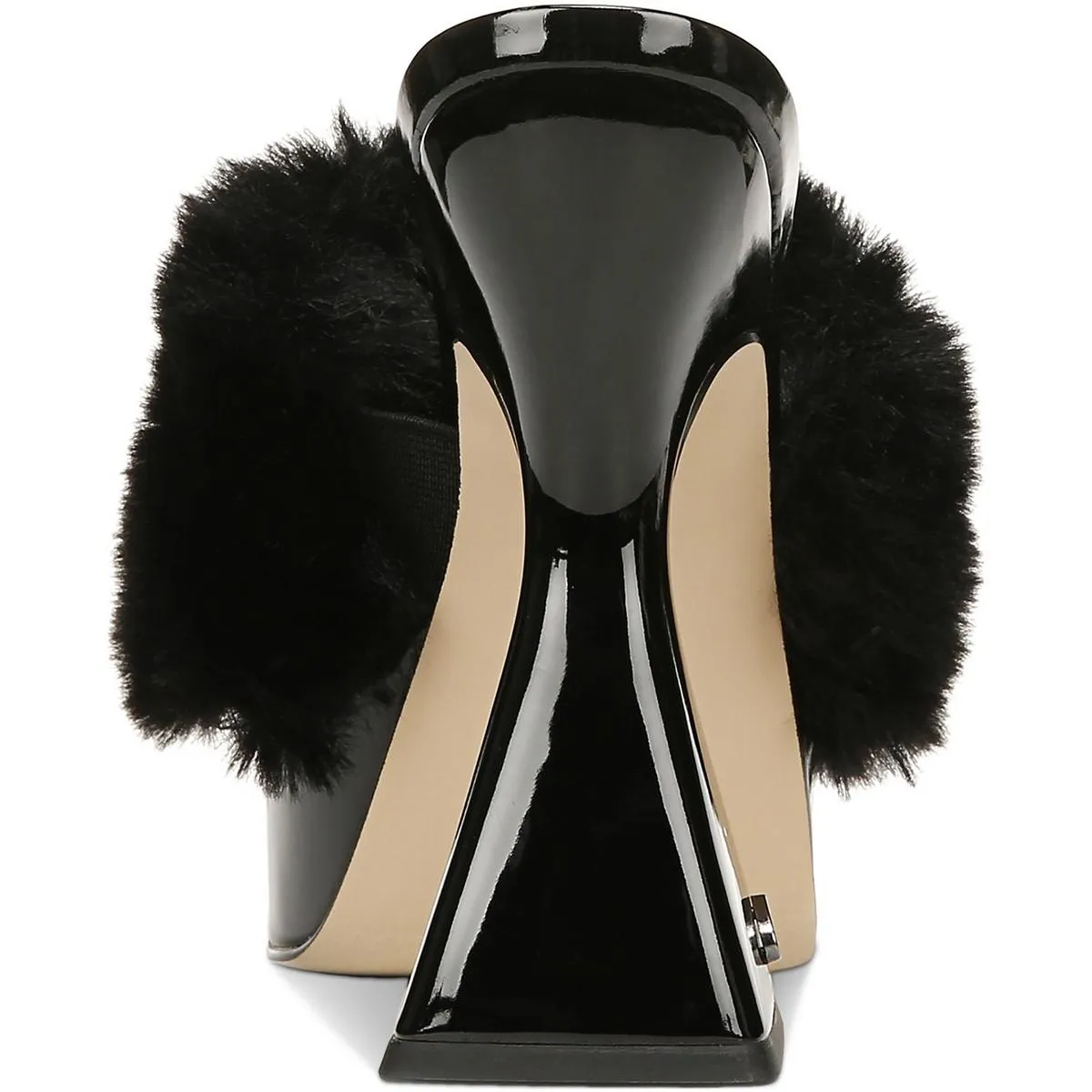 ABIGAL Womens Patent Faux Fur Platform Heels