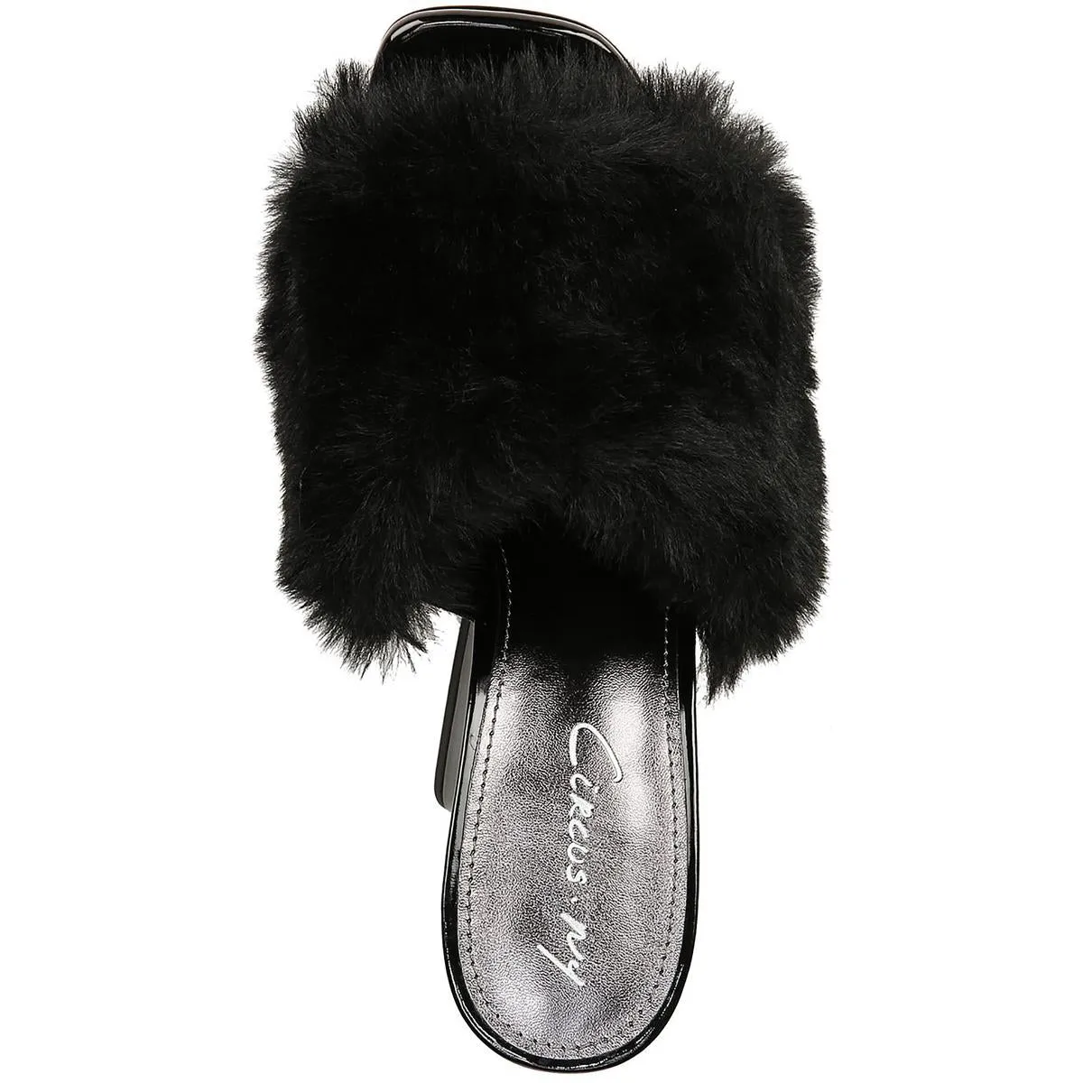 ABIGAL Womens Patent Faux Fur Platform Heels