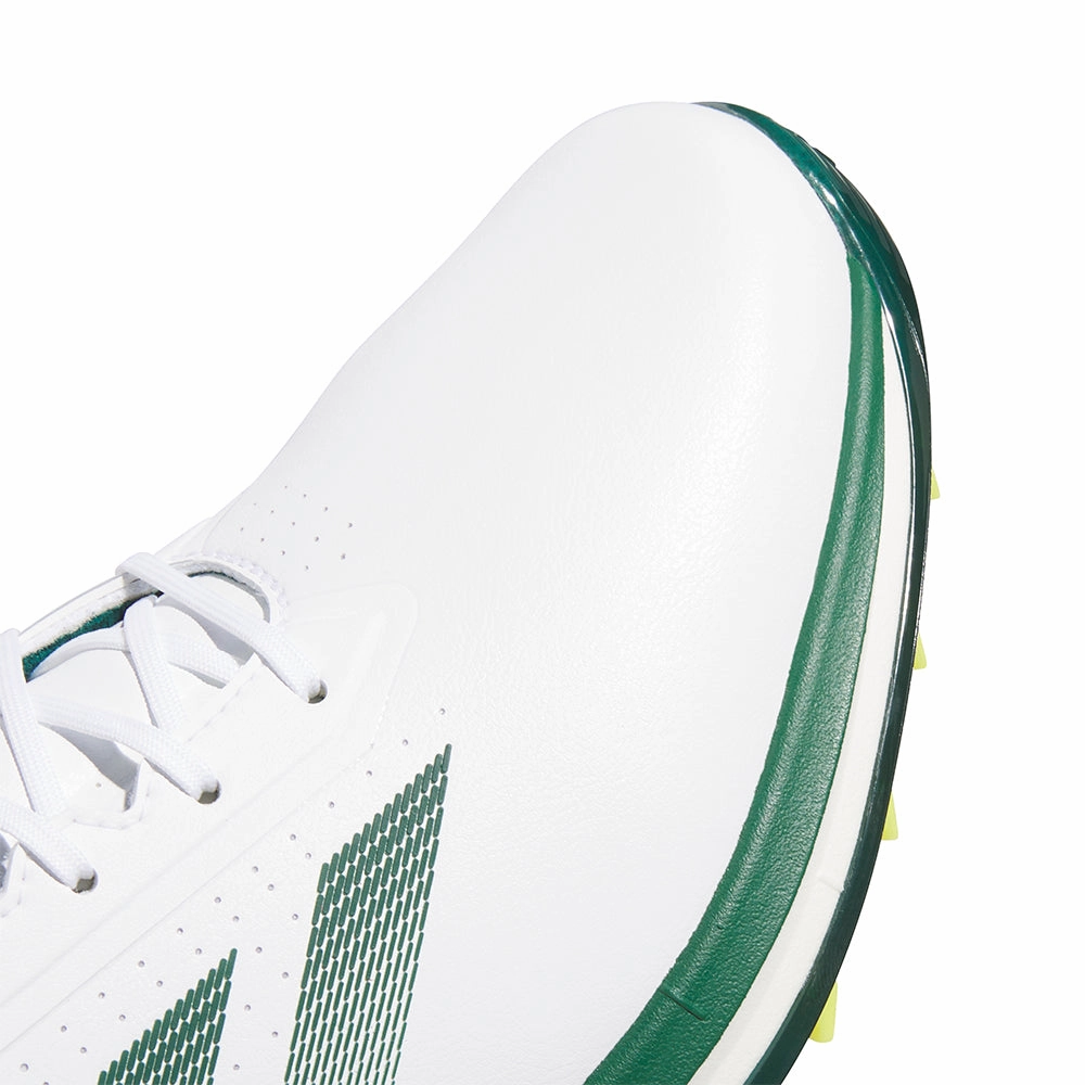 adidas Adizero ZG Spikeless Waterproof Shoes - White/Collegiate Green/Yellow Performance Golf Footwear