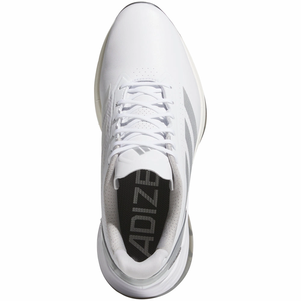 adidas Adizero ZG Spikeless Waterproof Shoes - White/Grey Three/Silver Metallic Performance Golf Footwear