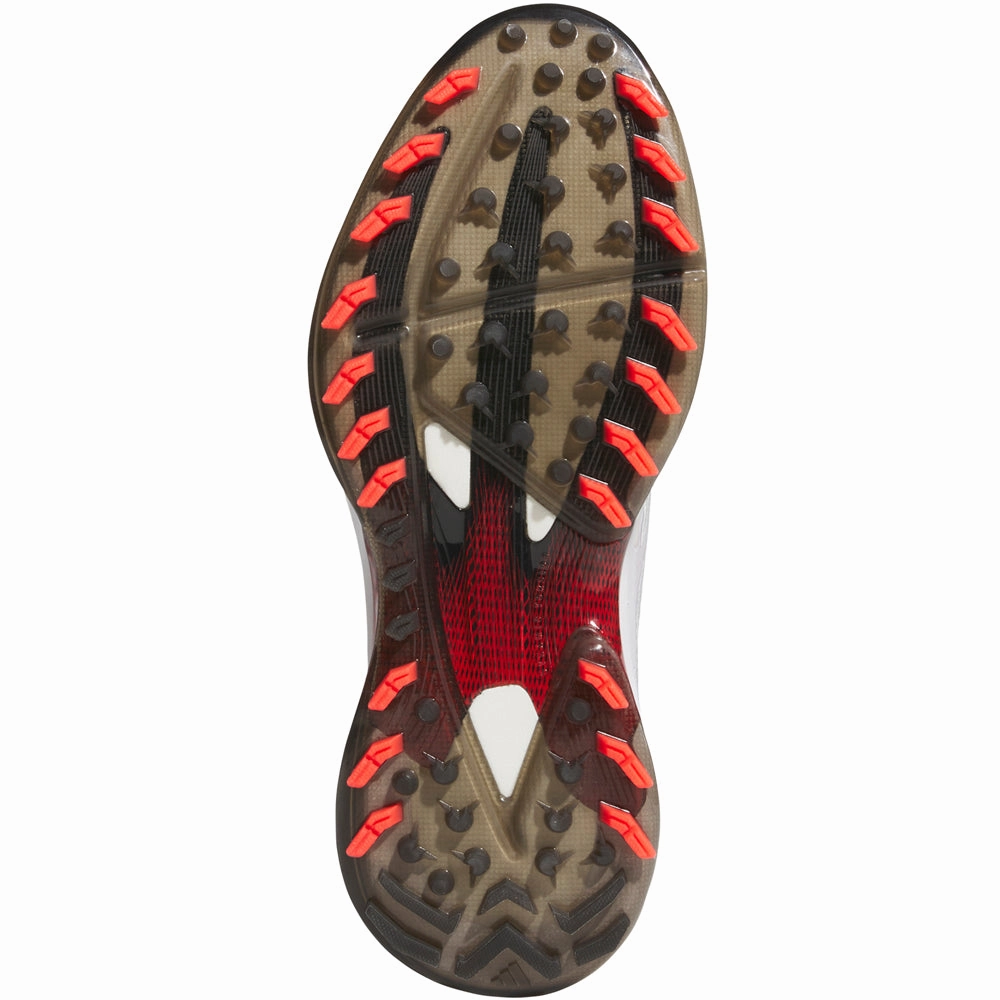 adidas Adizero ZG Spikeless Waterproof Shoes - White/Lucid Red/Core Black Performance Golf Footwear