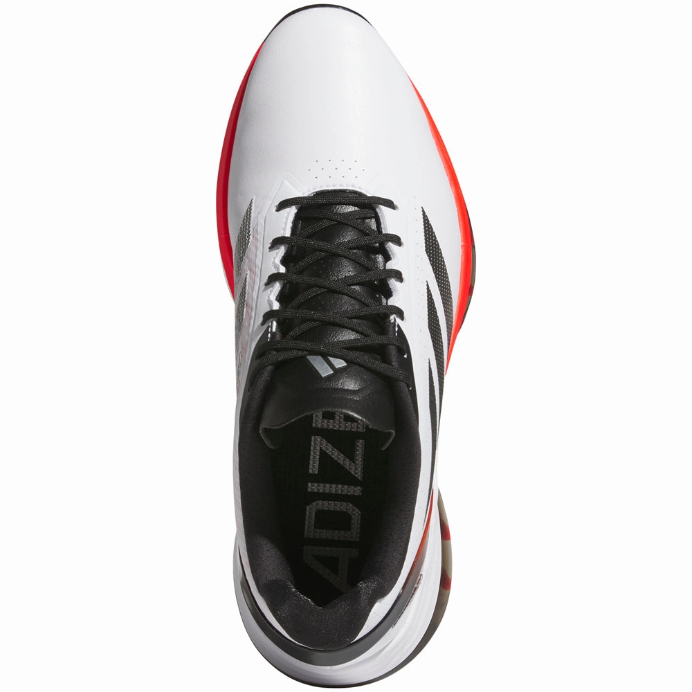adidas Adizero ZG Spikeless Waterproof Shoes - White/Lucid Red/Core Black Performance Golf Footwear