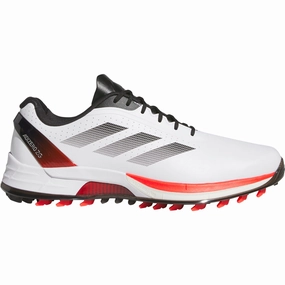 adidas Adizero ZG Spikeless Waterproof Shoes - White/Lucid Red/Core Black Adidas golf footwear options