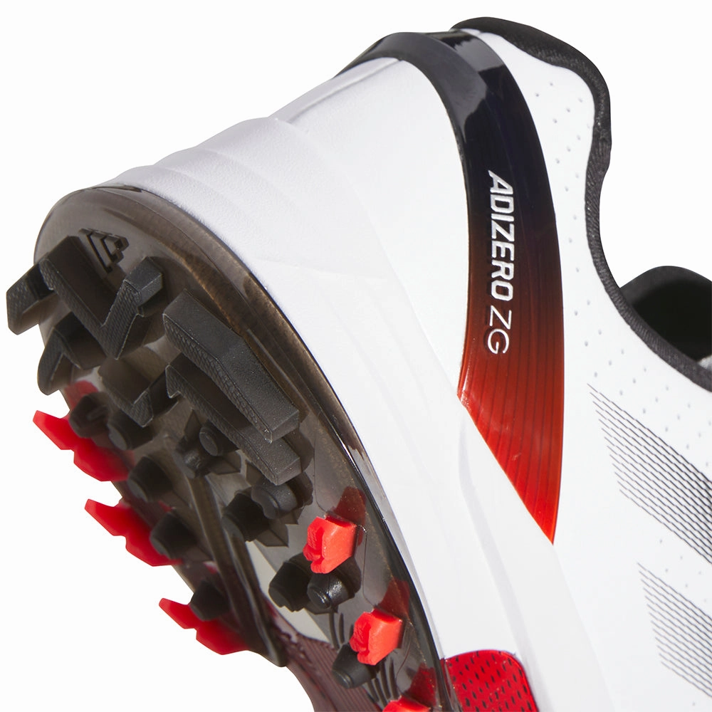 adidas Adizero ZG Spikeless Waterproof Shoes - White/Lucid Red/Core Black Performance Golf Footwear