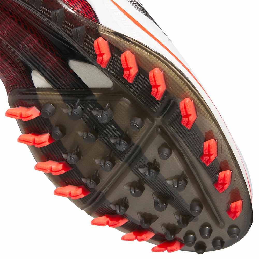 adidas Adizero ZG Spikeless Waterproof Shoes - White/Lucid Red/Core Black Performance Golf Footwear