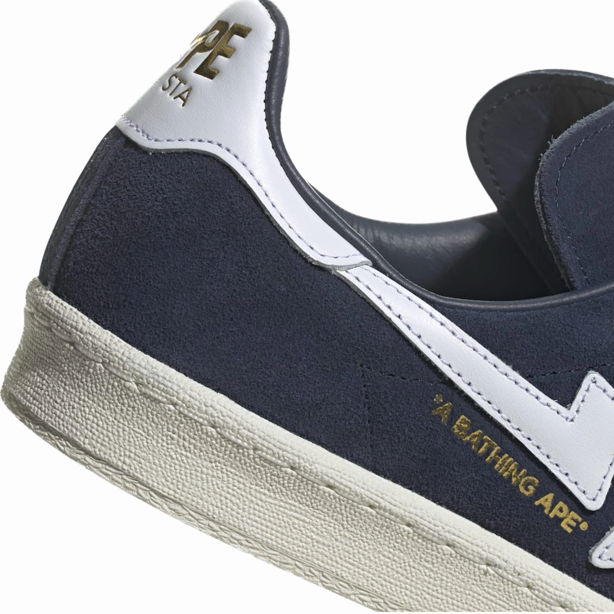 Adidas Campus 80s Bape Collegiate Navy Cloud White Off White Basketball Shoes