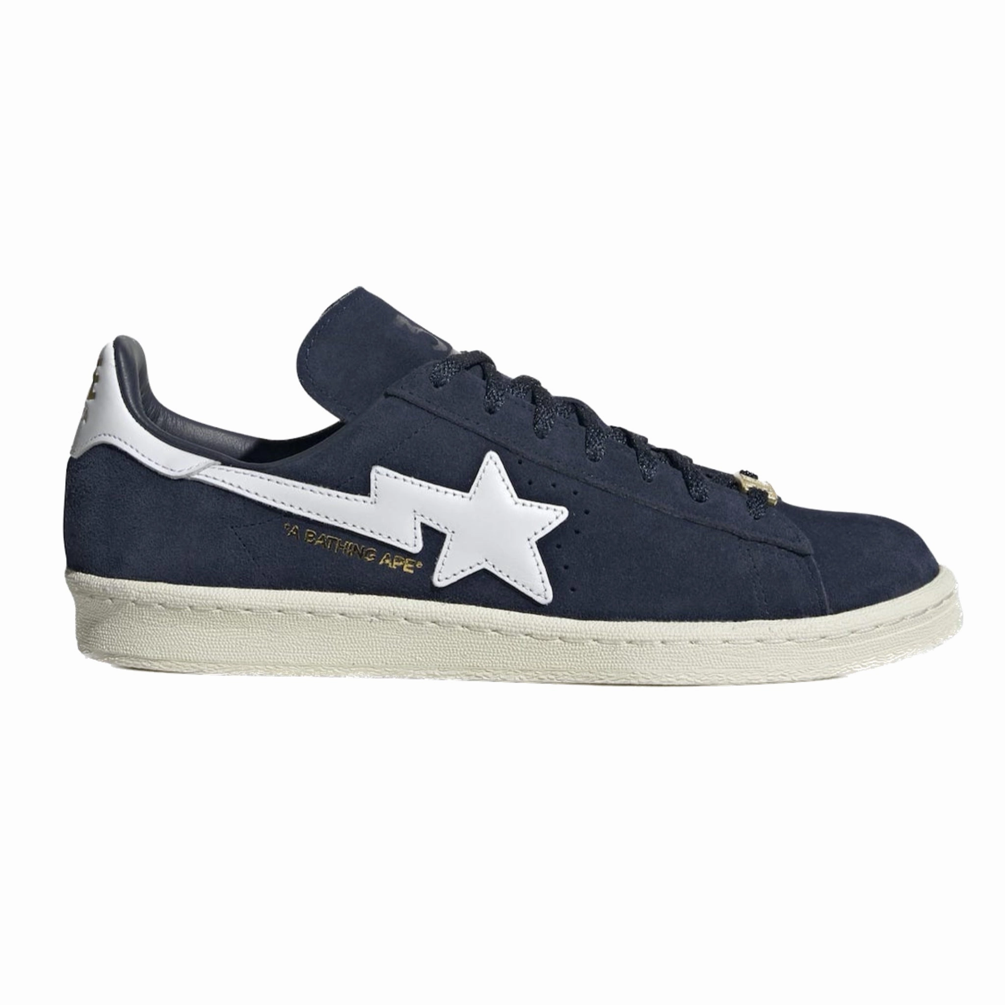Adidas Campus 80s Bape Collegiate Navy Cloud White Off White Air Jordan basketball shoes with classic look