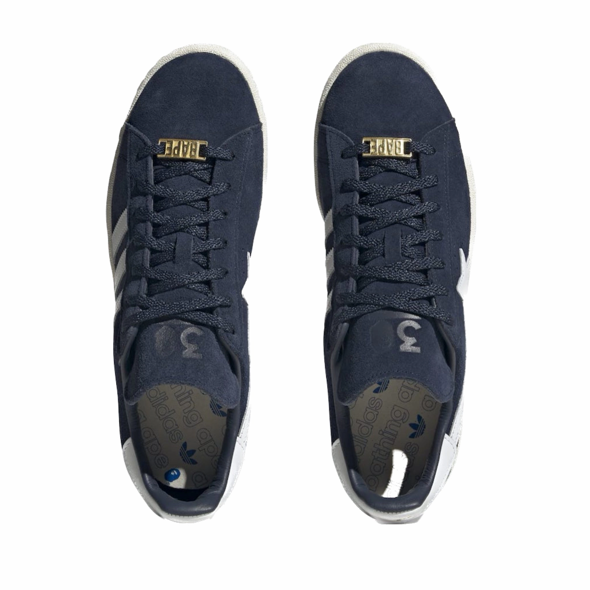 Adidas Campus 80s Bape Collegiate Navy Cloud White Off White Basketball Shoes
