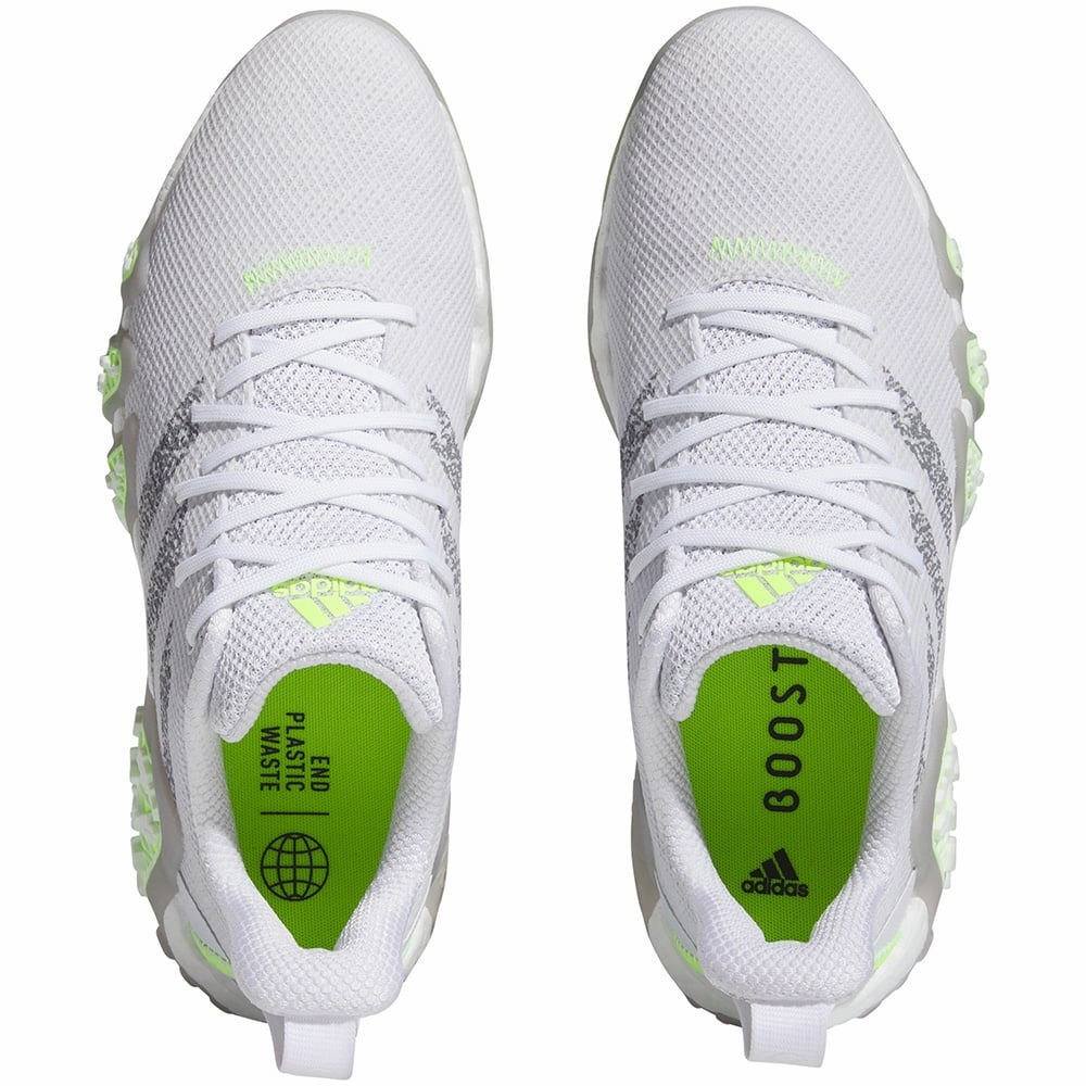 adidas CodeChaos 22 Spikeless Waterproof Shoes - White/Grey Three/Lucid Lemon Performance Golf Footwear