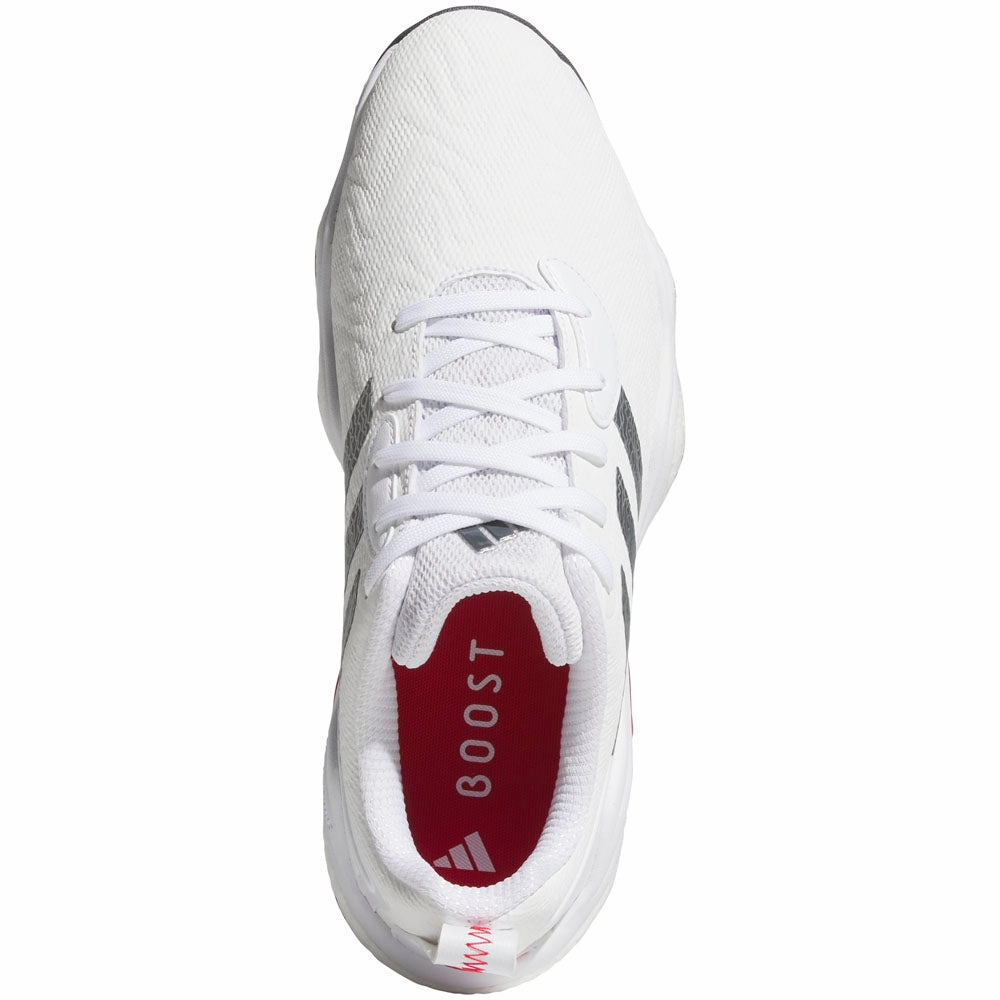 adidas CODECHAOS '25 Spikeless Waterproof Shoes - White/Grey Five/Lucid Red Performance Golf Footwear