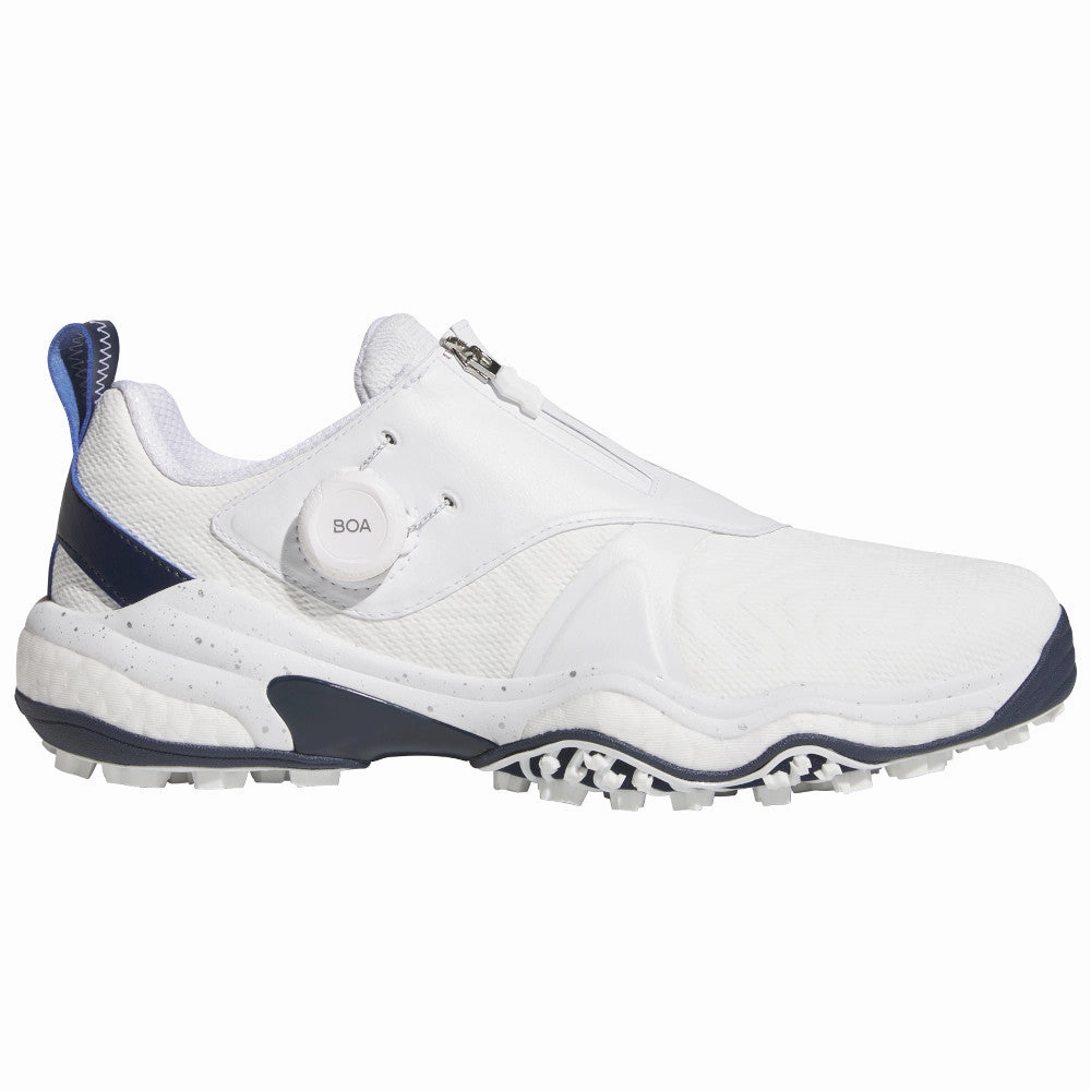 adidas Codechaos Boa 25 Spikeless Waterproof Shoes - White/Silver Metallic/Collegiate Navy Adidas golf footwear options
