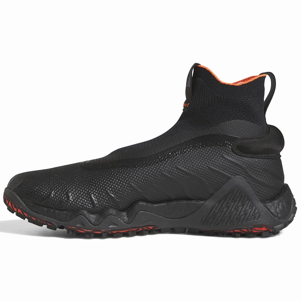 adidas CodeChaos Laceless Spikeless Waterproof Shoes - Core Black/Semi Solar Red/Grey Four Performance Golf Footwear