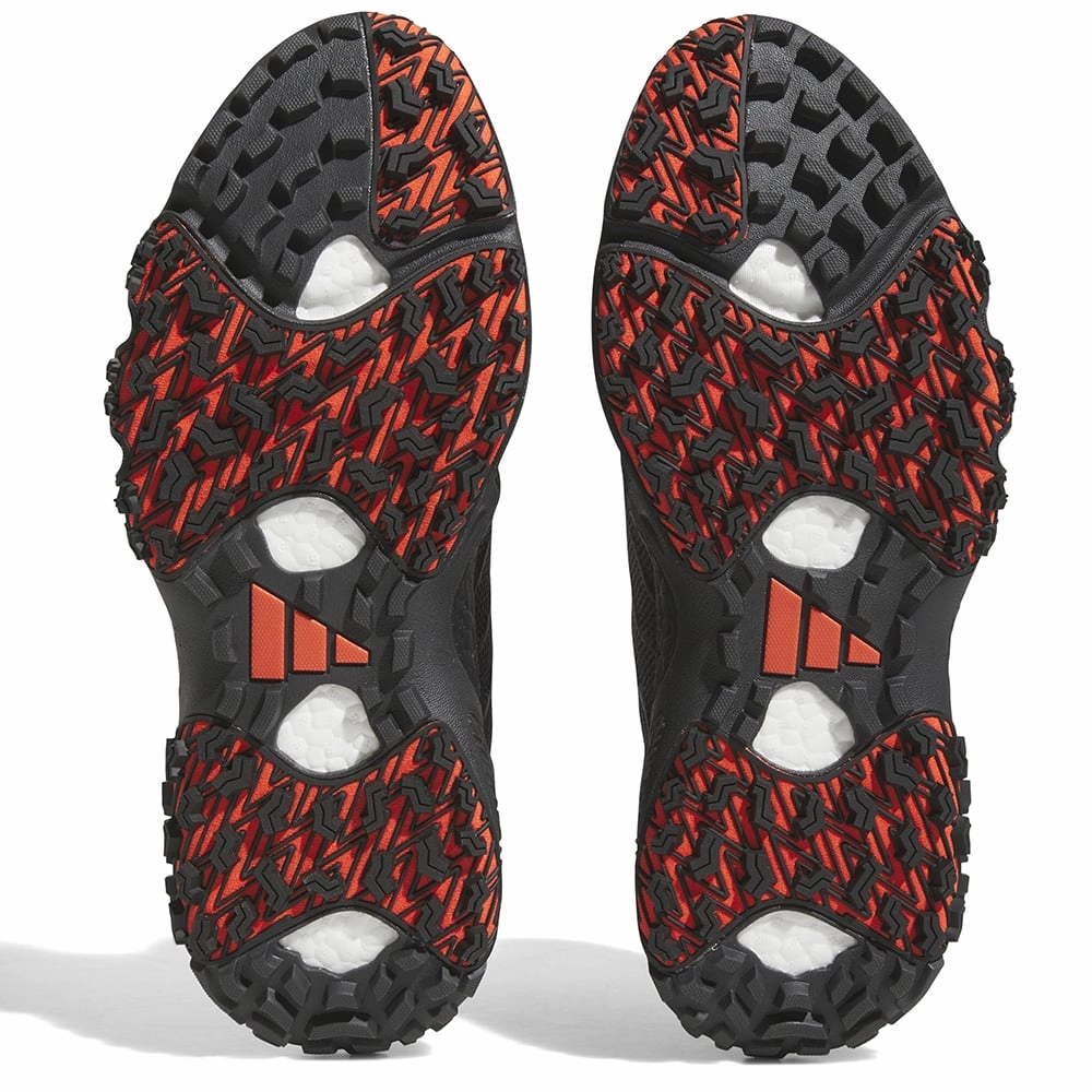 adidas CodeChaos Laceless Spikeless Waterproof Shoes - Core Black/Semi Solar Red/Grey Four Performance Golf Footwear