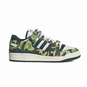 Adidas Forum 84 Low Bape 30th Anniversary Green Camo Cloud White Core White Metallic Gold Off-White footwear options