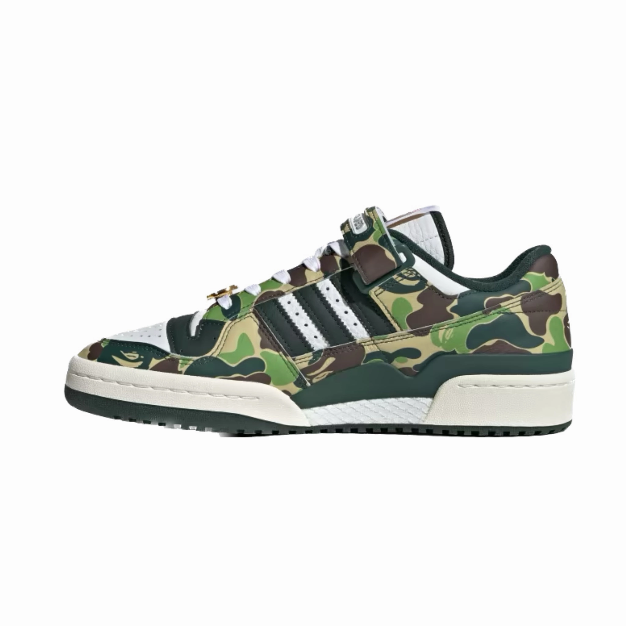 Adidas Forum 84 Low Bape 30th Anniversary Green Camo Cloud White Core White Metallic Gold Snowproof Outdoor Boots