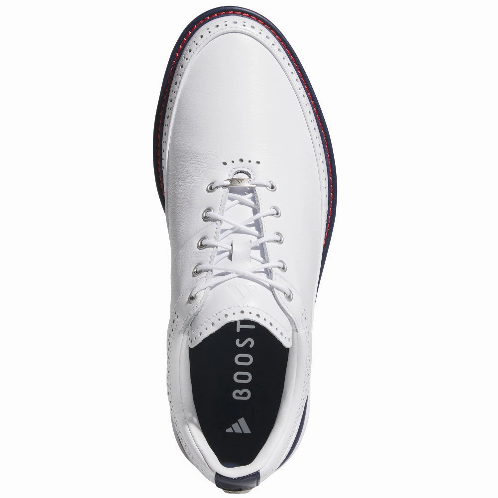adidas MC80 Spikeless Shoes - White/Collegiate Navy/Better Scarlet Performance Golf Footwear