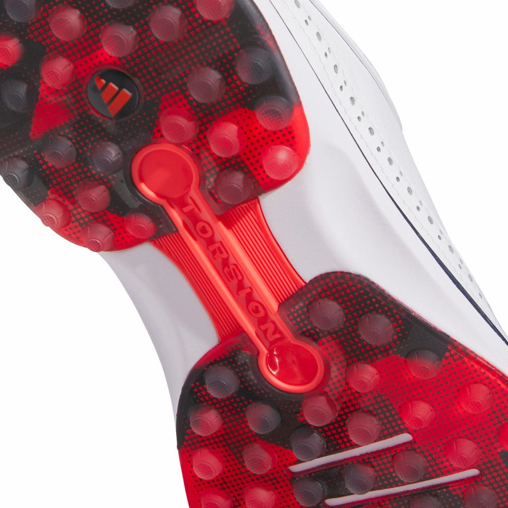 adidas MC80 Spikeless Shoes - White/Collegiate Navy/Better Scarlet Performance Golf Footwear