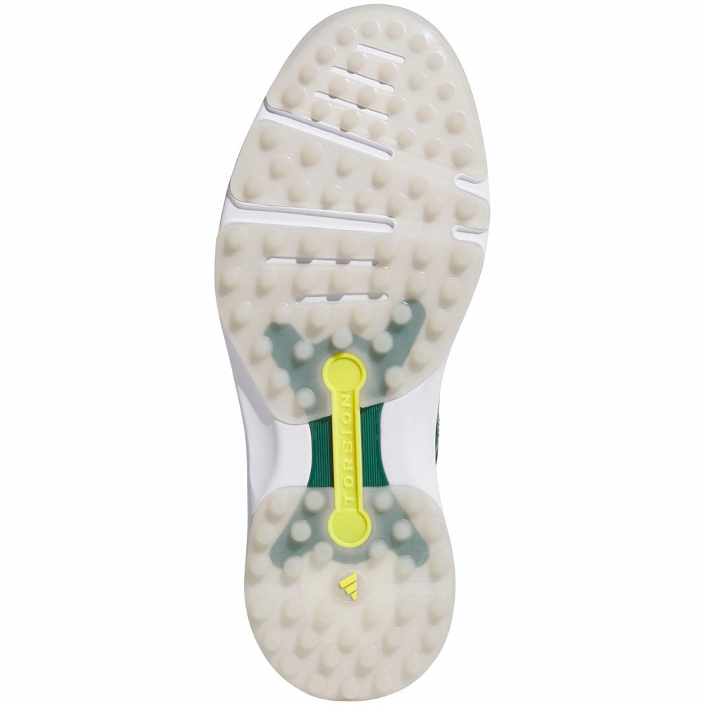 adidas MC Z-Traxion Spikeless Waterproof Shoes - White/Collegiate Green/Yellow Performance Golf Footwear