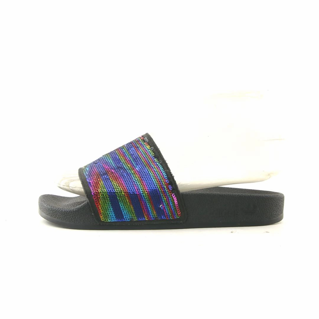 ADIDAS  ORIGINALS ADILETTE SLIDES BLACK SEQUINS Adidas Running Shoes with Superior Comfort