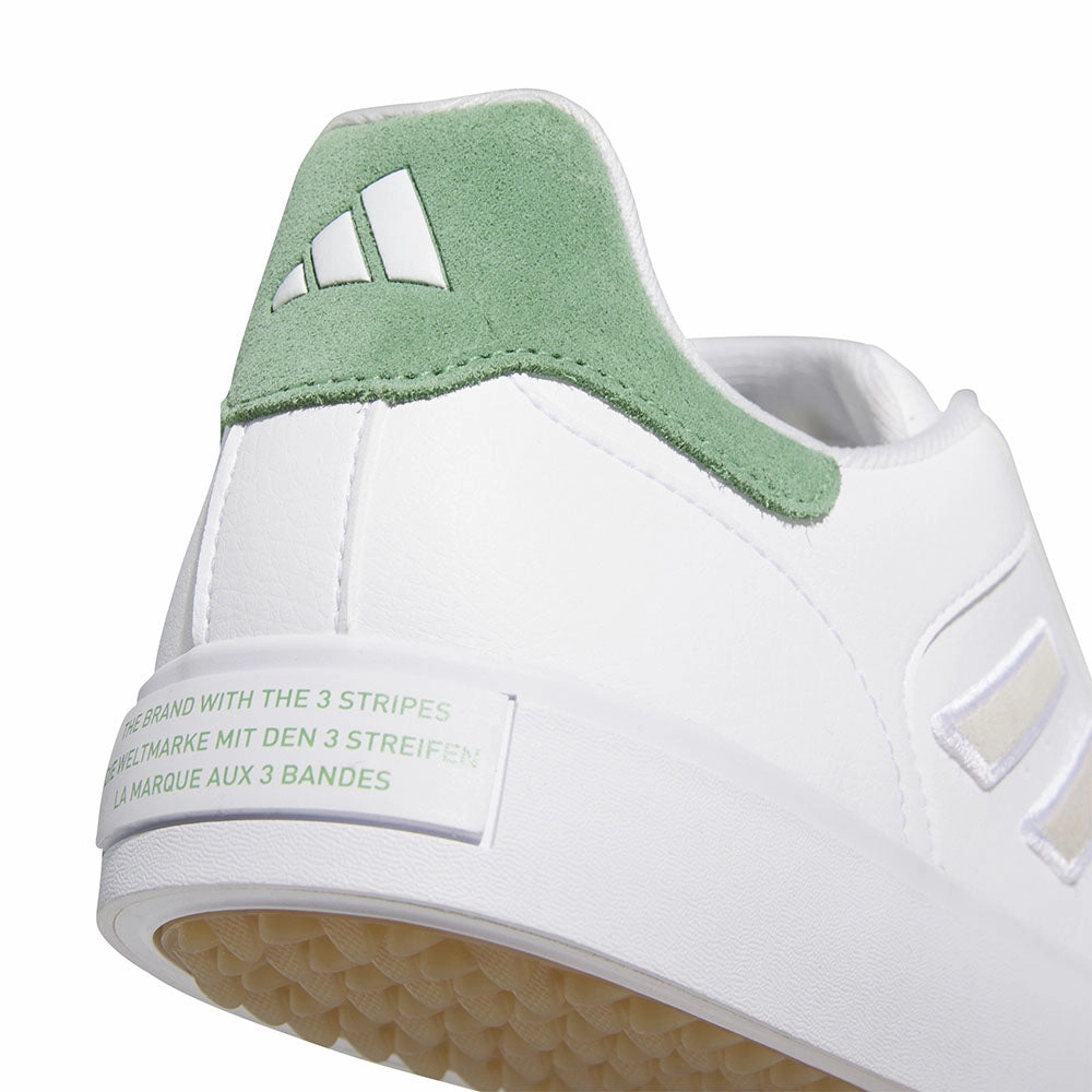 adidas Retrocross 24 Spikeless Waterproof Shoes - Ftwr White/Ftwr White/Preloved Green Performance Golf Footwear