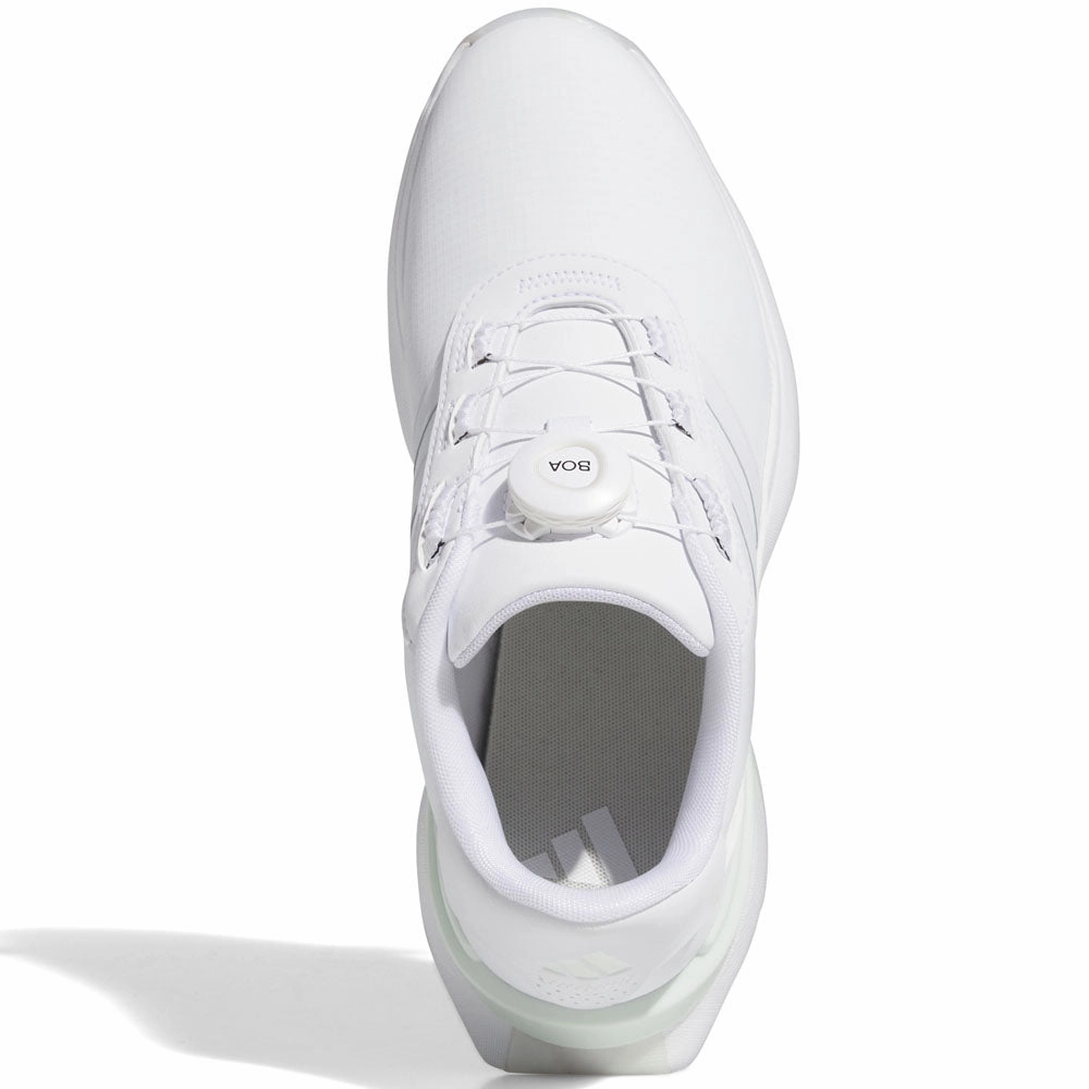 adidas S2G 24 Boa Ladies Spiked Waterproof Shoes - Ftwr White/Ftwr White/Crystal Jade Performance Golf Footwear