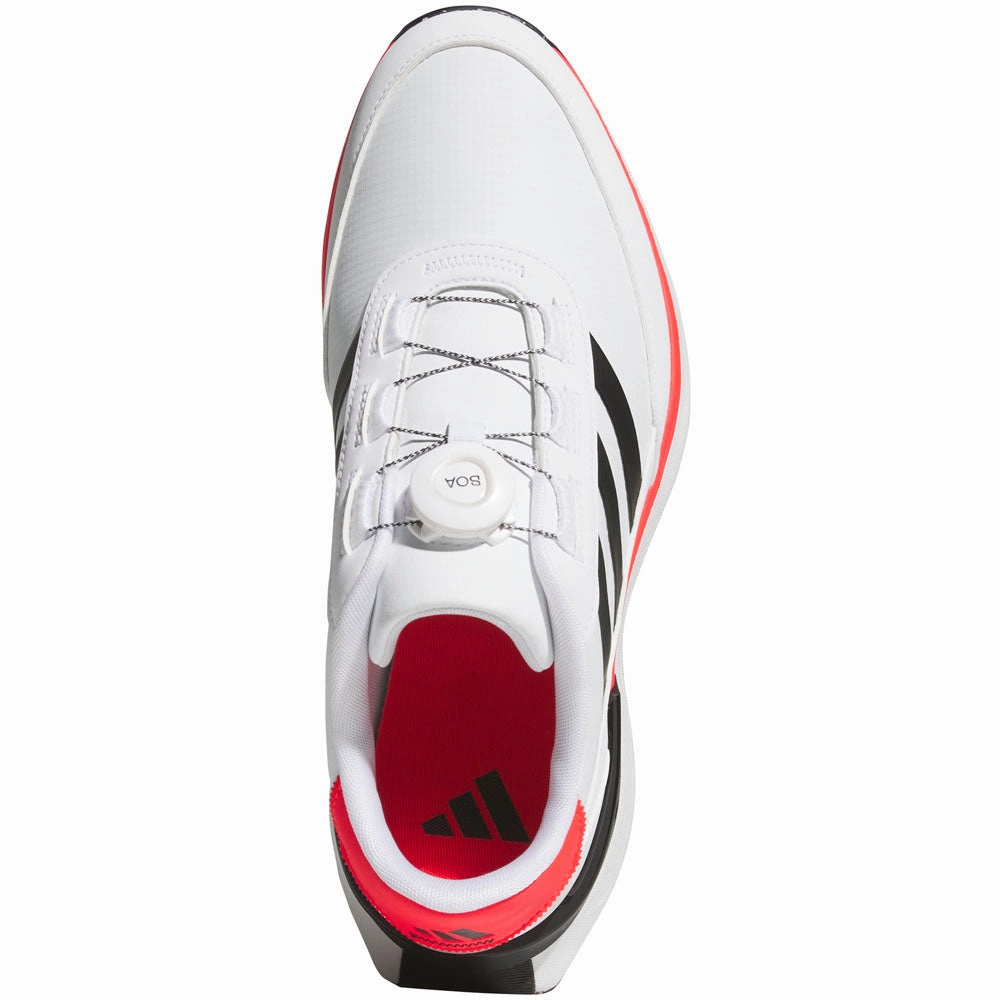 adidas S2G BOA 24 Spikeless Waterproof Shoes - White/Core Black/Lucid Red Performance Golf Footwear