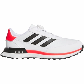 adidas S2G BOA 24 Spikeless Waterproof Shoes - White/Core Black/Lucid Red Adidas golf footwear options