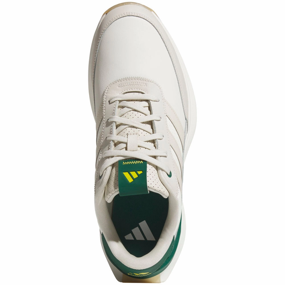 adidas S2G Leather 24 Spikeless Waterproof Shoes - Off White/Alumina/Collegiate Green Performance Golf Footwear