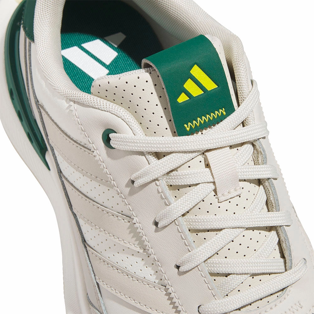 adidas S2G Leather 24 Spikeless Waterproof Shoes - Off White/Alumina/Collegiate Green Performance Golf Footwear