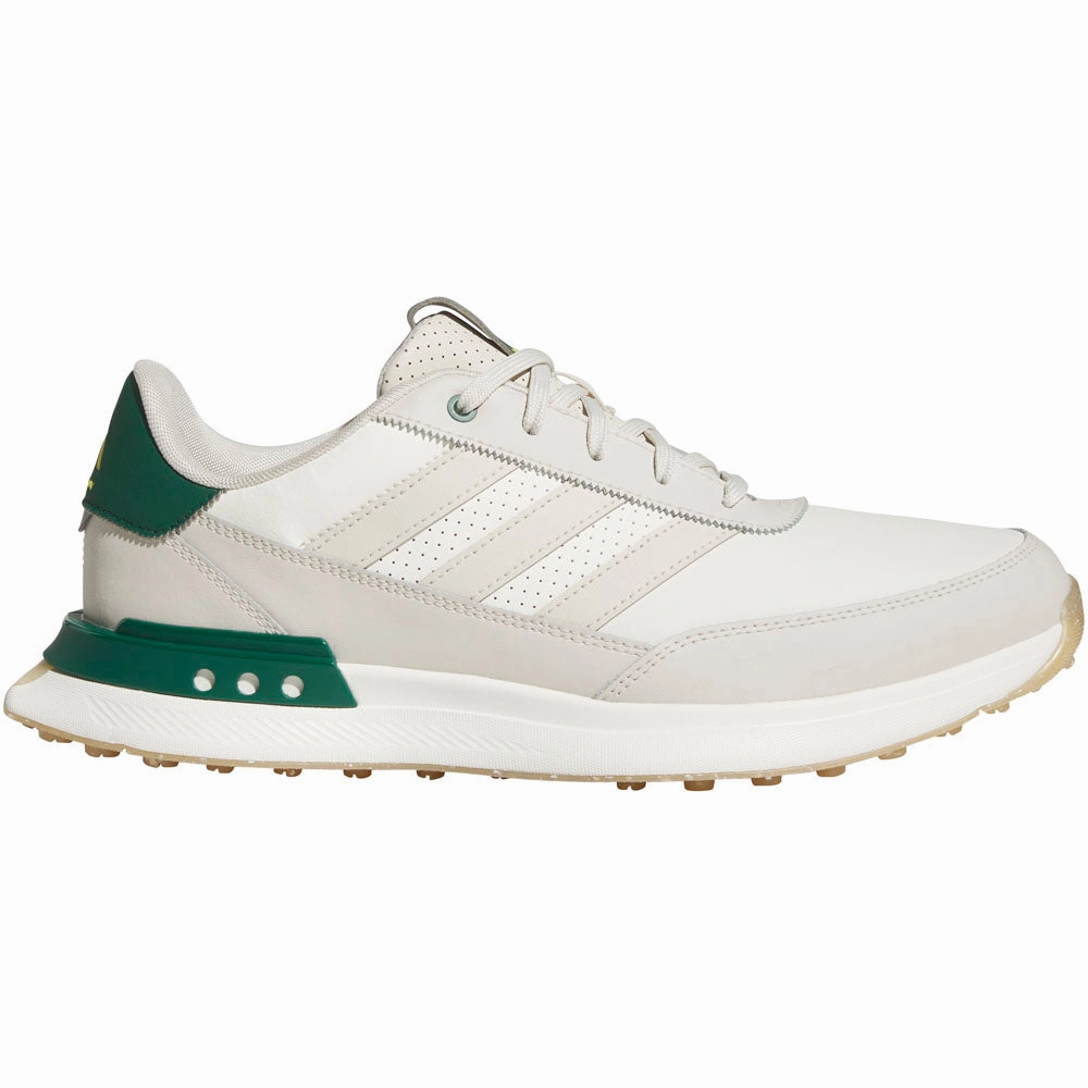 adidas S2G Leather 24 Spikeless Waterproof Shoes - Off White/Alumina/Collegiate Green Adidas golf footwear options