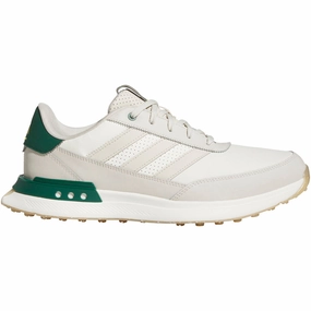 adidas S2G Leather 24 Spikeless Waterproof Shoes - Off White/Alumina/Collegiate Green Adidas golf footwear options