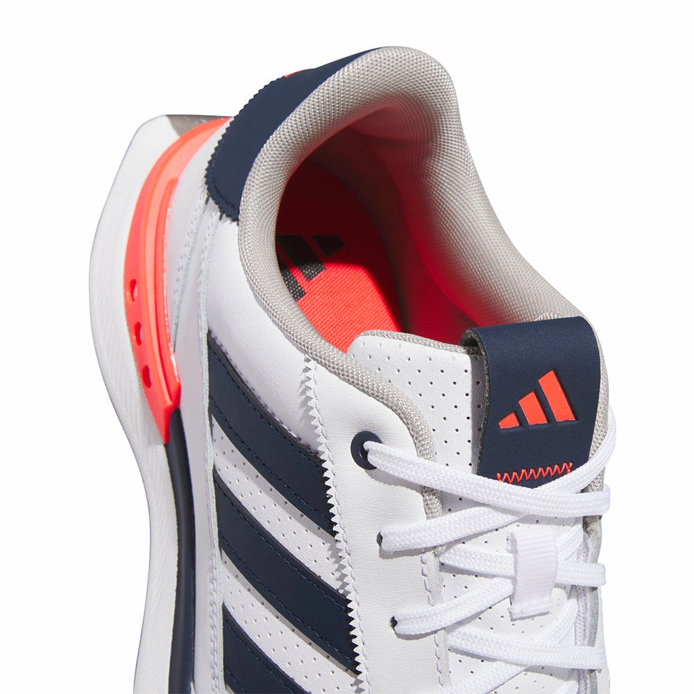 adidas S2G Leather 24 Spikeless Waterproof Shoes - White/Collegiate Navy/Lucid Red Performance Golf Footwear
