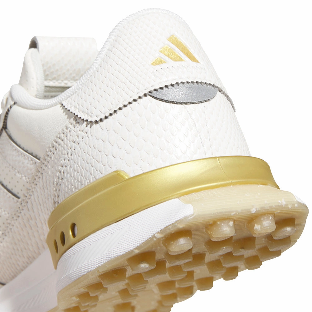 adidas S2G Leather Spikeless Ladies Waterproof Shoes - Off White/Gold Metallic/Gum 4 Performance Golf Footwear