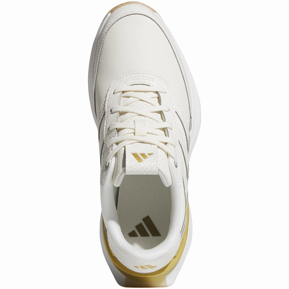 adidas S2G Leather Spikeless Ladies Waterproof Shoes - Off White/Gold Metallic/Gum 4 Performance Golf Footwear
