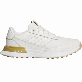adidas S2G Leather Spikeless Ladies Waterproof Shoes - Off White/Gold Metallic/Gum 4 Adidas golf footwear options