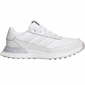 adidas S2G Leather Spikeless Ladies Waterproof Shoes - White/White/Silver Mettalic Adidas golf footwear options
